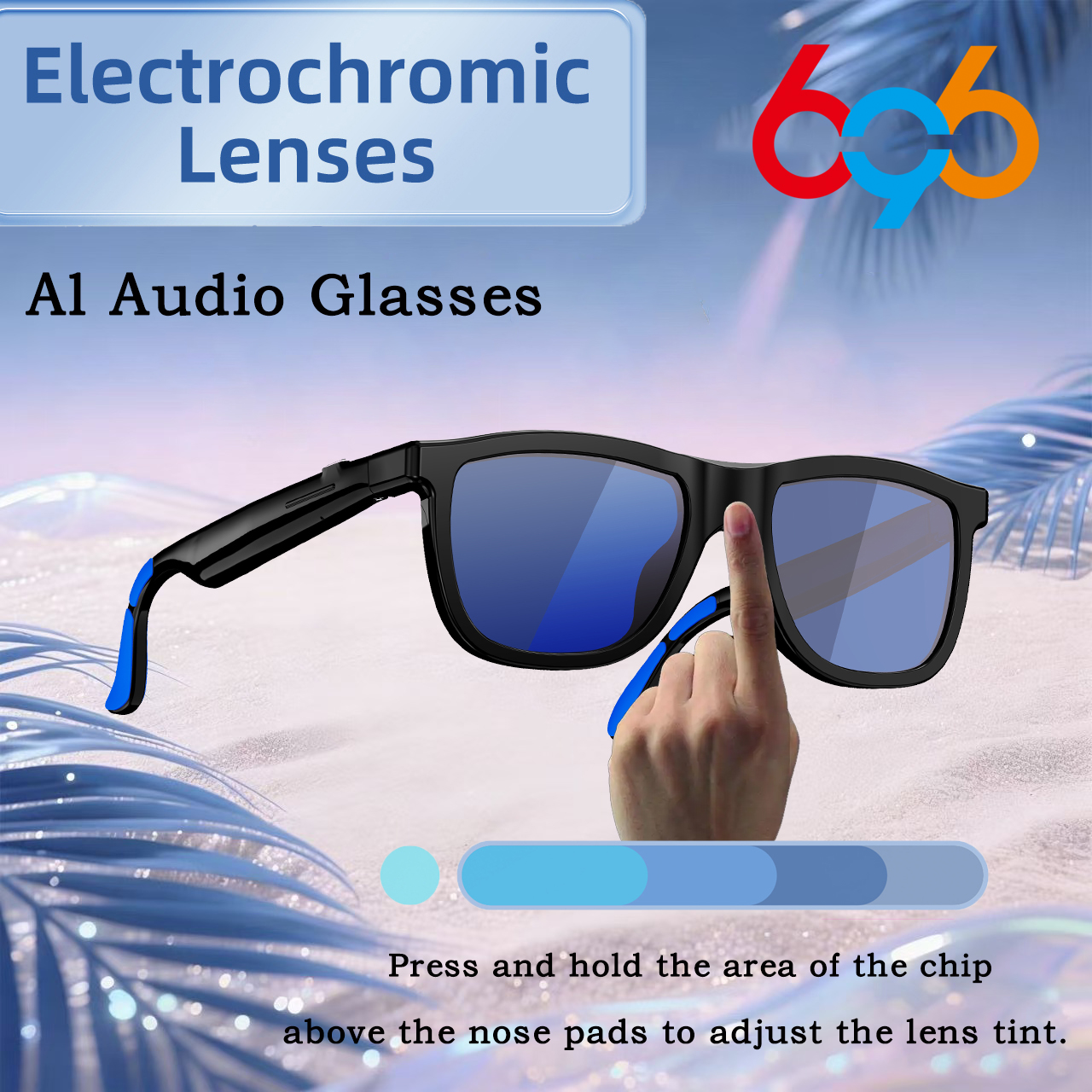 Smart Glasses Lens - New AI Audio Glasses Electrochromic Lenses