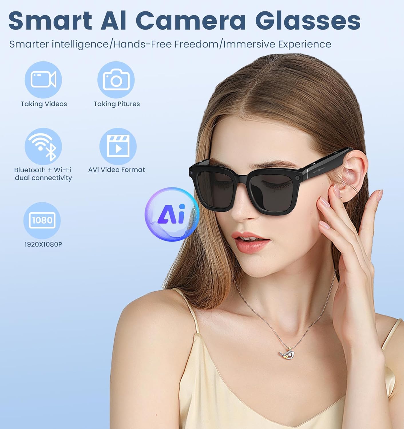 AI Smart Camera Glasses 1080P  – Smart Glasses Lens recenzja i cena