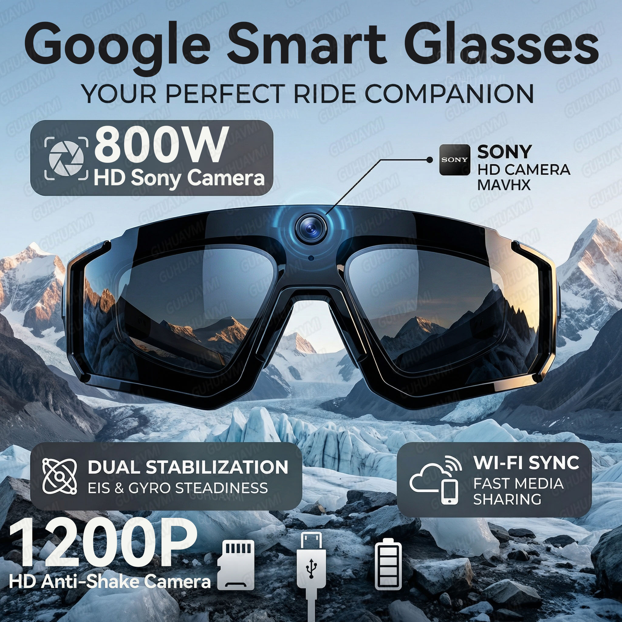 Smart AI Camera Glasses 1200P  – Smart Glasses Lens recenzja i cena