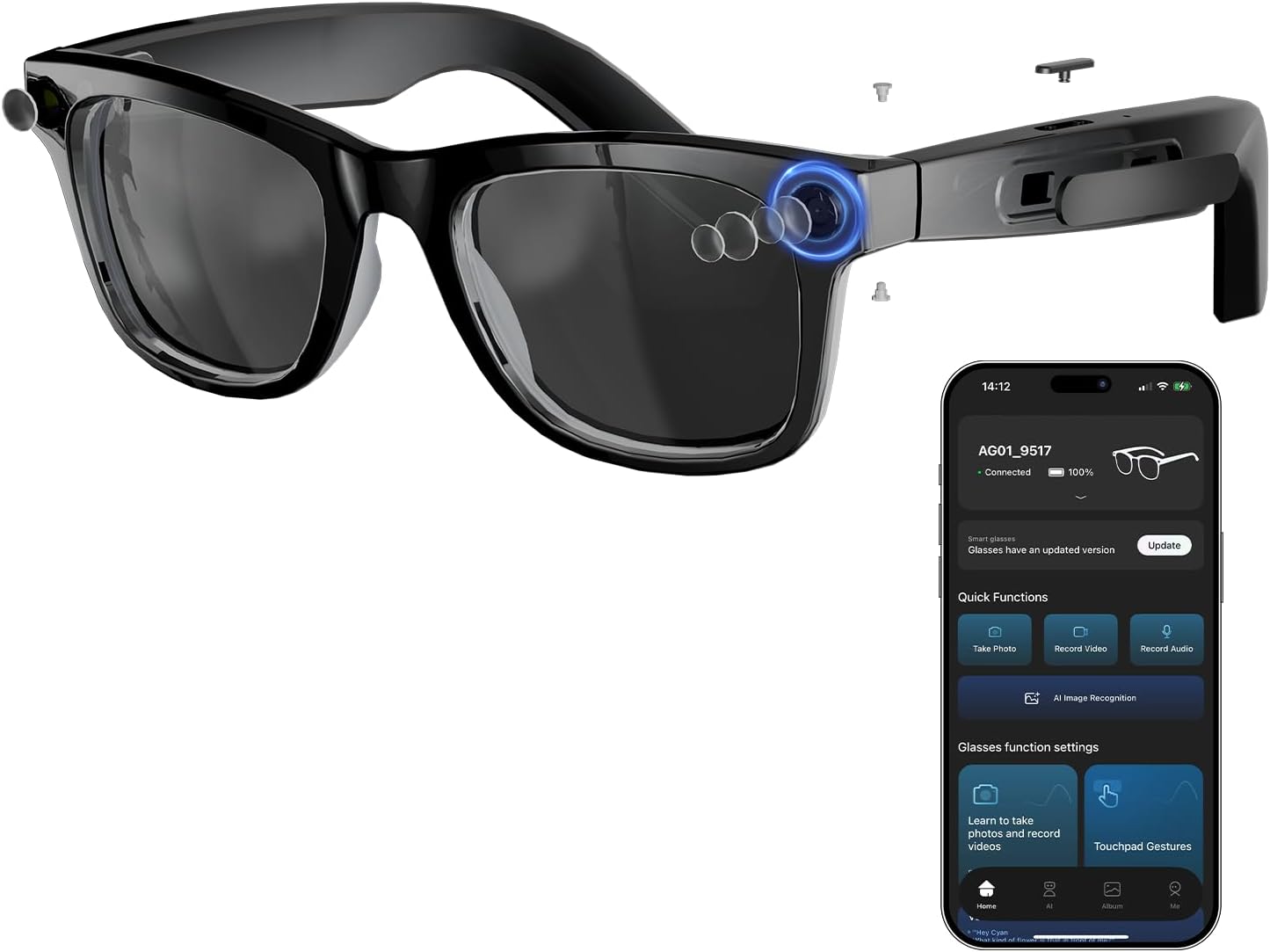 8MP AI Smart Glasses: 1080P Vi – Smart Glasses Lens recenzja i cena