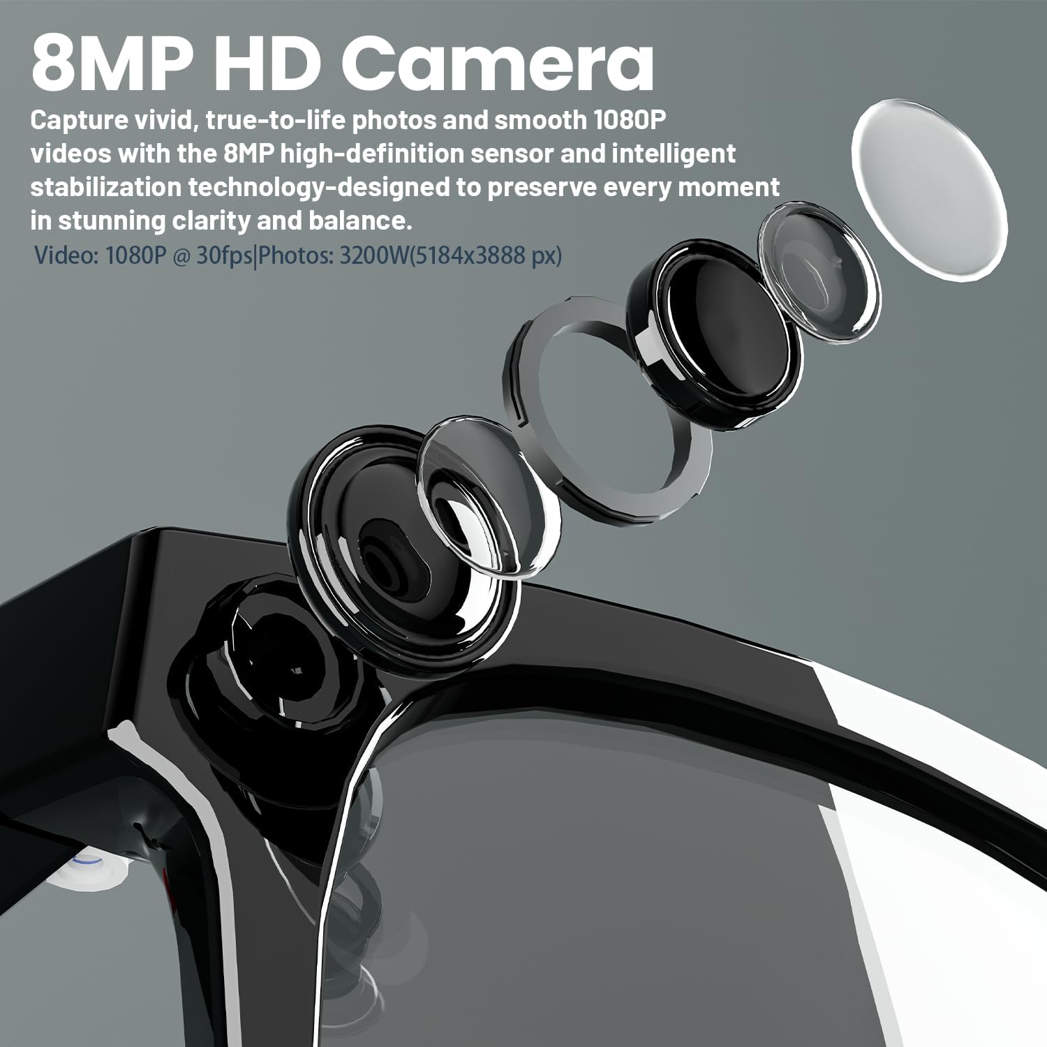 8MP AI Smart Glasses: 1080P Vi – Smart Glasses Lens recenzja i cena