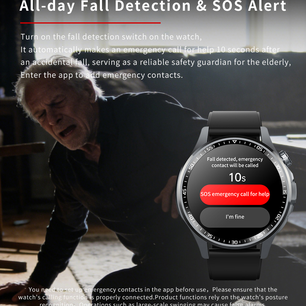 SOS Alert Heart Rate Fitness S – Fall Detection Watch recenzja i cena