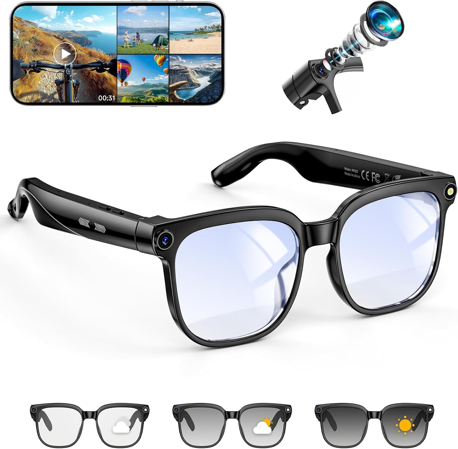 8MP Camera Smart Glasses: 4K P – Smart Glasses Lens recenzja i cena